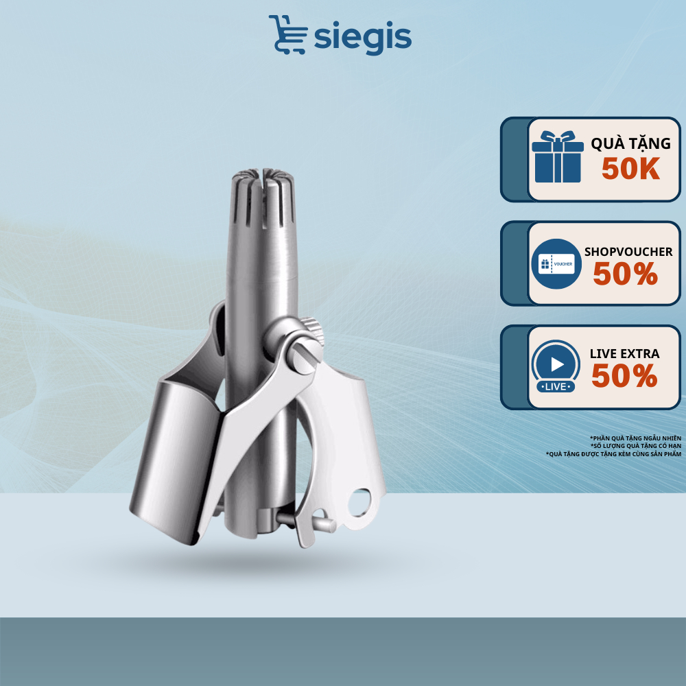 Dụng Cụ Cắt Tỉa Lông Mũi SIEGIS Kèm Chổi Vệ Sinh Có Hộp Đựng Chất Liệu Inox Chống Gỉ An Toàn Dễ Sử Dụng