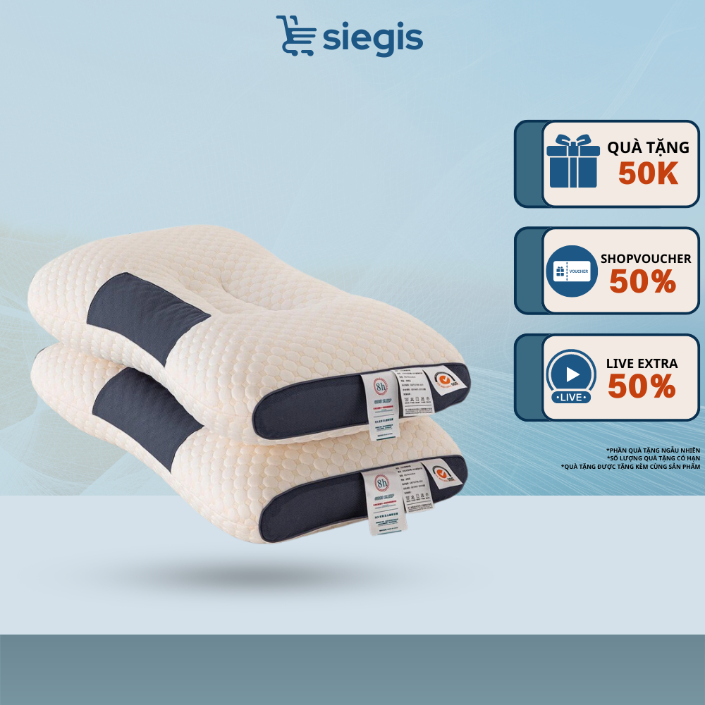 Gối Massage SIEGIS Chống Đau Mỏi Vai Gáy, Gối Ngủ Massage Bảo Vệ Đốt Sống Cổ Hiệu Quả Mang Đến Giấc Ngủ Ngon