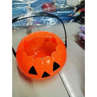 Giỏ bí đẹp đưng kẹo halloween 19cm , màu cam