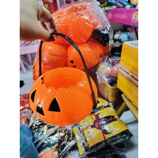 Giỏ bí đẹp đưng kẹo halloween 19cm , màu cam