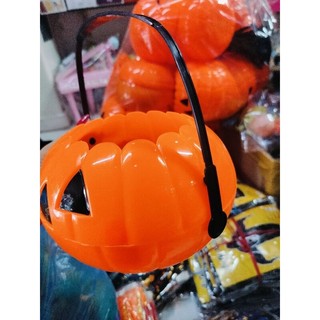 Giỏ bí đẹp đưng kẹo halloween 19cm , màu cam