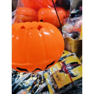 Giỏ bí đẹp đưng kẹo halloween 19cm , màu cam