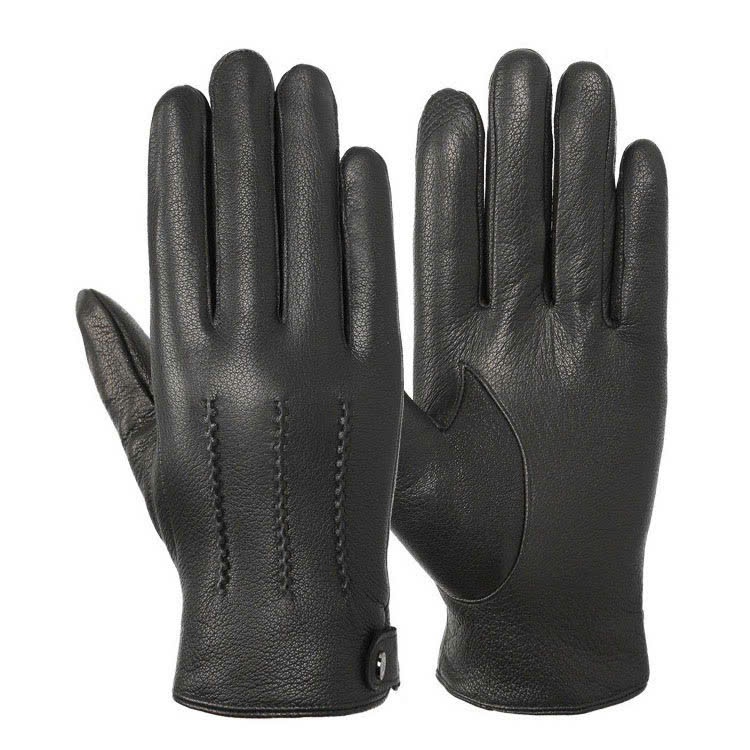 Găng tay nam mùa đông da thật, bao tay nam mùa đông cao cấp cảm ứng điện thoại cực nhạy lót lông TOPEE GTP-001