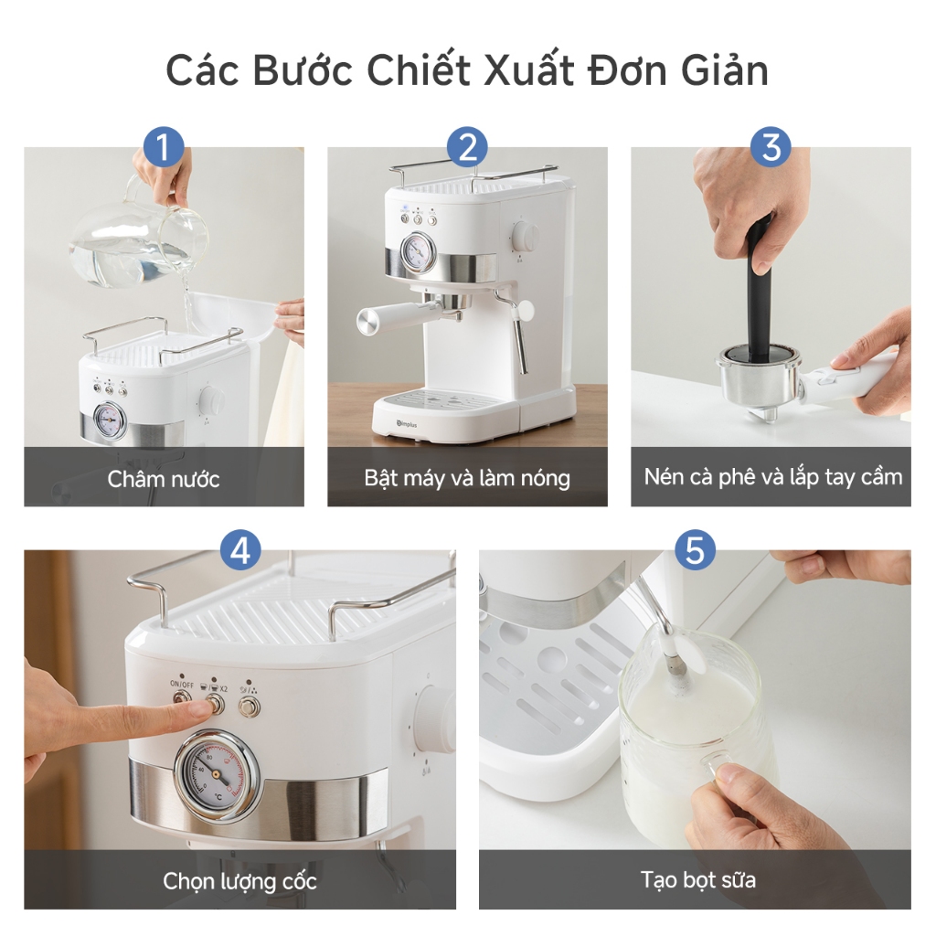 Simplus Máy Pha Cà Phê Bán Tự Động Kiểu Ý Áp Suất Sâu 15 Bar KFJH014FZ - Bảo Hành 1 Năm 1 Đổi 1 | BigBuy360 - bigbuy360.vn