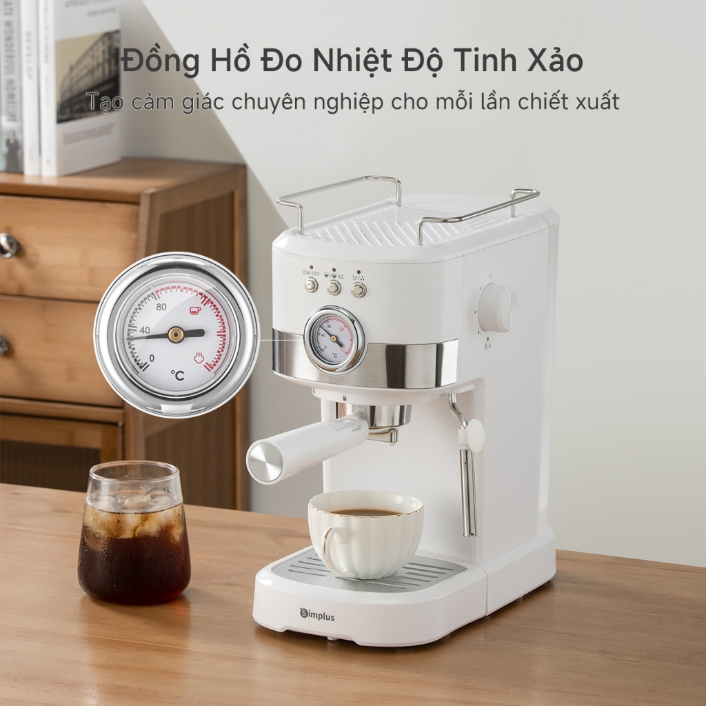 Simplus Máy Pha Cà Phê Bán Tự Động Kiểu Ý Áp Suất Sâu 15 Bar KFJH014FZ - Bảo Hành 1 Năm 1 Đổi 1 | BigBuy360 - bigbuy360.vn