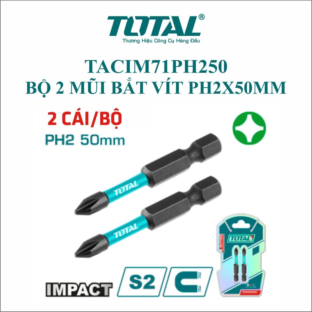 Bộ 2 mũi bắt vít PH1-PH2-PH3x50mm có từ tính