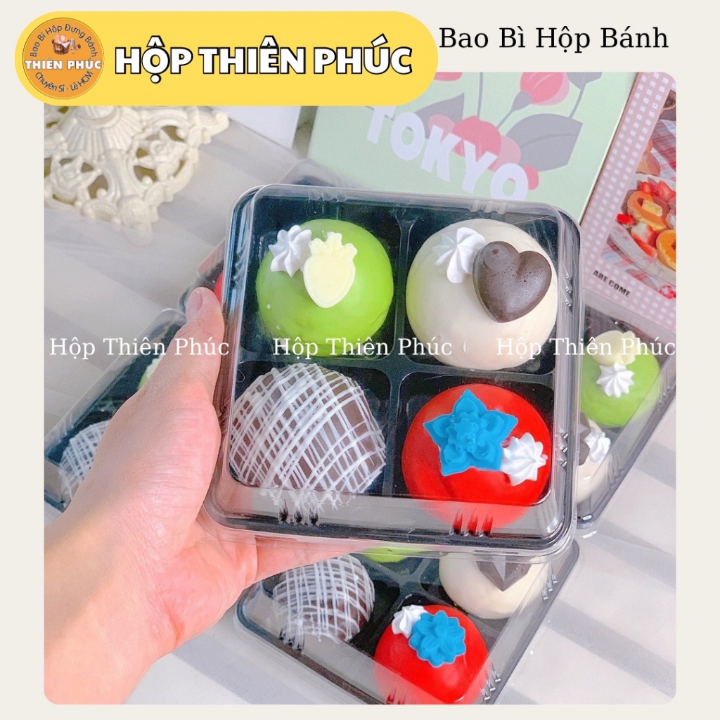 100 Hộp HT134 -  FG134 đựng 4 bánh trung thu 50g - 75g - mochi - trung thu lava Ht-134
