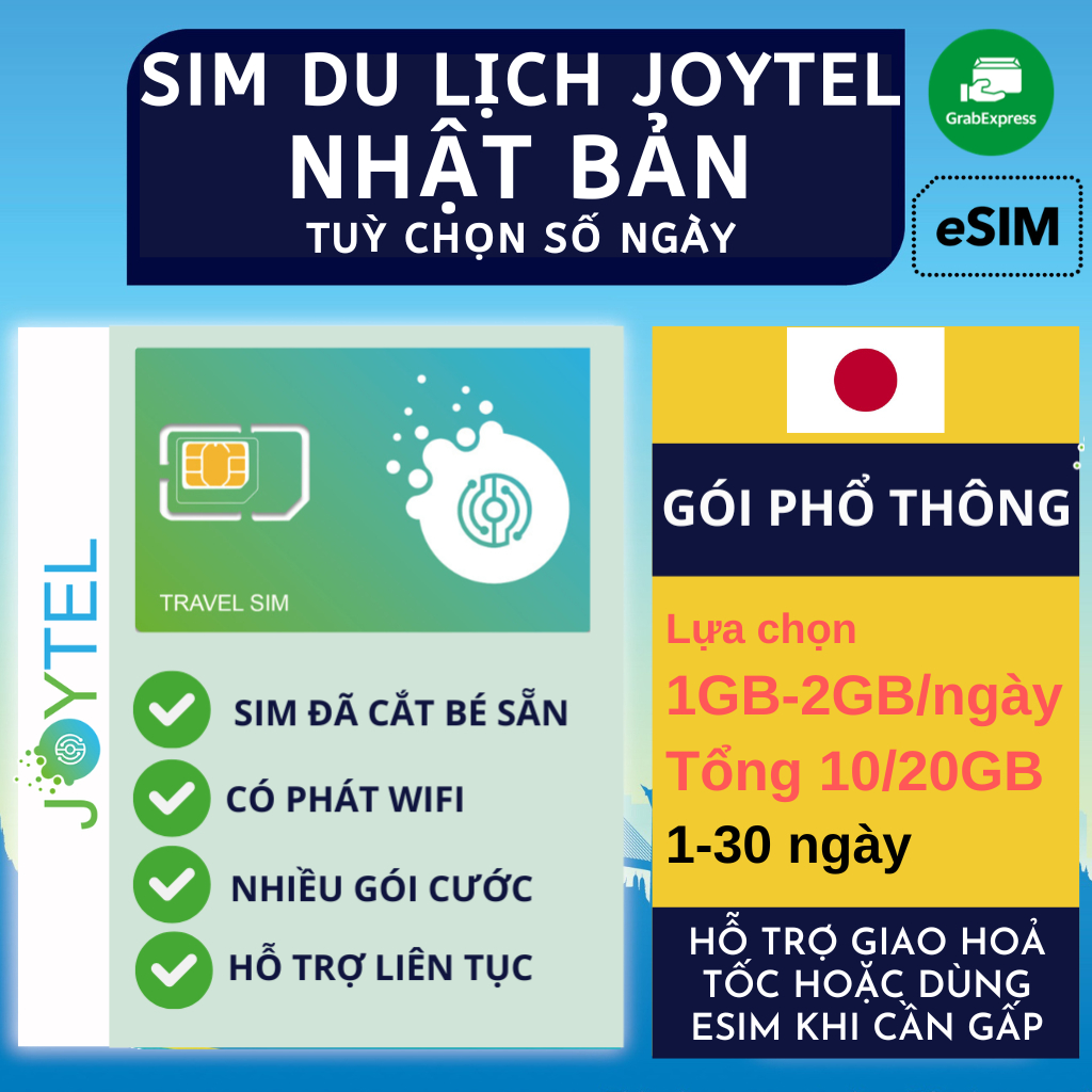Sim Du Lịch Nhật Bản Tốc Độ Cao Nhiều Tuỳ Chọn Dung Lượng Tốc Độ Cao Trong Tối Đa 30 ngày