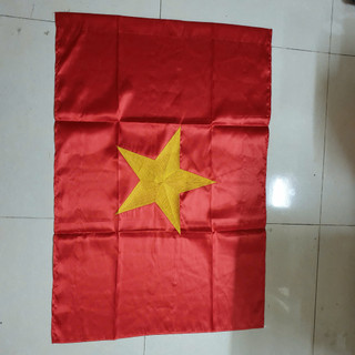 (THÊU) Cờ nước thêu, cờ tổ quốc thêu KT 70x105, CỜ ĐỎ SAO VÀNG LOẠI THÊU SẮC NÉT