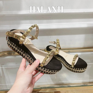 Sandal Nữ Đế Xuồng Đinh Tán Cao Cấp Hàng QCCC Cao 5cm Full box - HẢI ANH SHOES