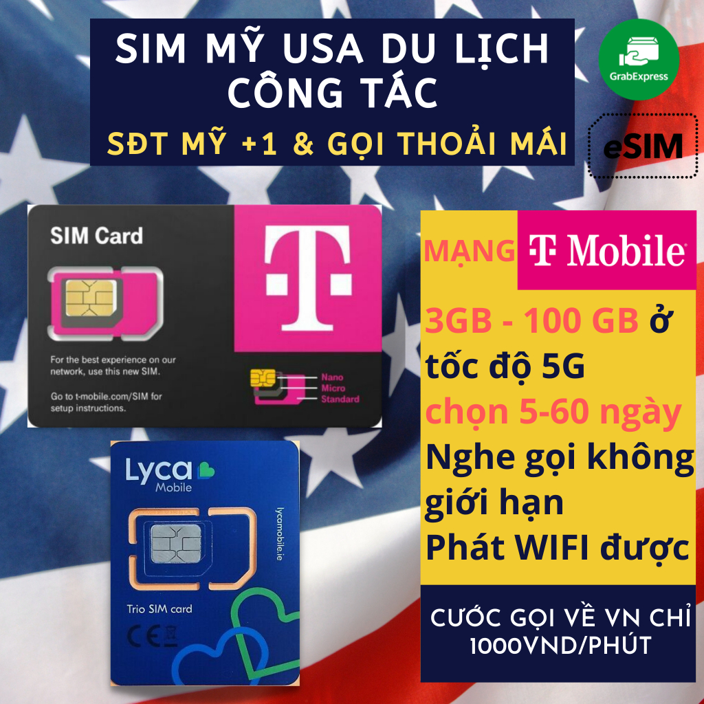 Sim du lịch Mỹ USA công tác Hoa Kỳ internet tốc độ cao nghe gọi không giới hạn