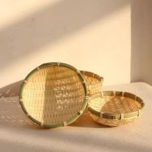 Rổ tre tròn mini, mẹt đựng đồ ăn Nhật Bản,hạt hướng dương, đồ ăn vặt quán cafe (D: 10,13,15cm) bcc1