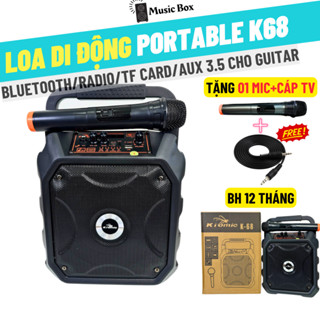  Loa Bluetooth Karaoke Công Suất Cực Lớn Loa Trợ Giảng Xách Tay Mini KIOMIC K68 Tặng Kèm Micro Không Dây -MUSIC BOX 
