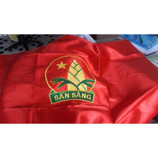 Cờ đội thêu, cờ măng non thêu logo mới Kt 70x105 thêu 1 mặt