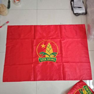 Cờ đội thêu, cờ măng non thêu logo mới Kt 70x105 thêu 1 mặt