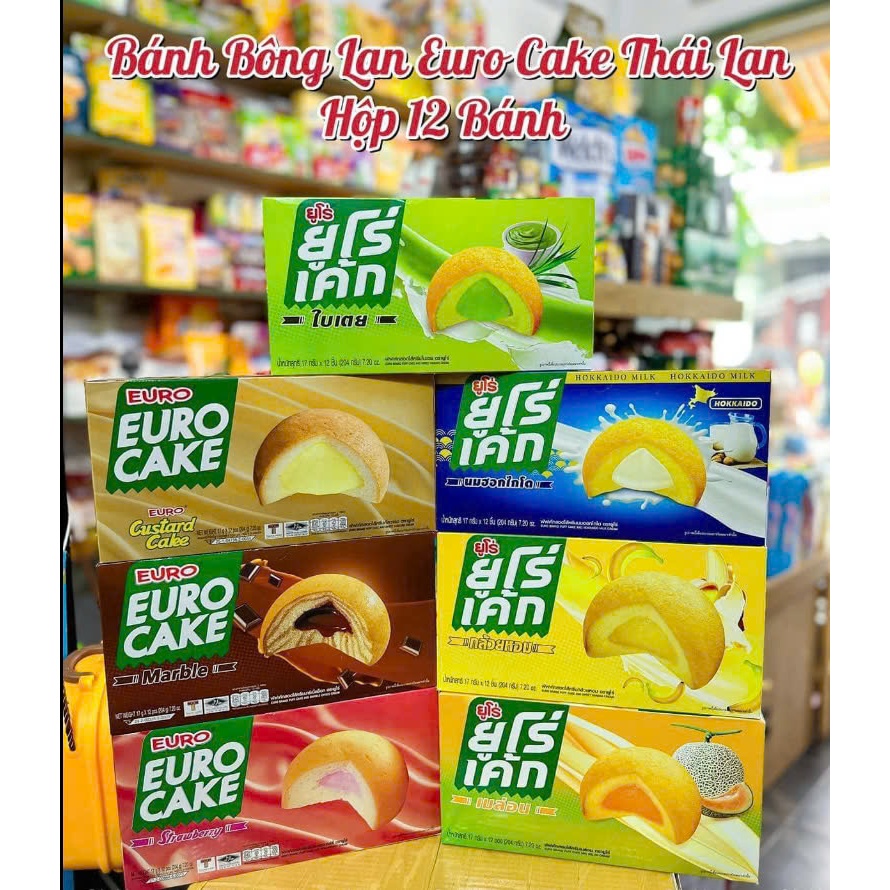 Bánh trứng EURO CAKE Thái lan 75k/ 1 hộp (12 cái)