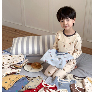 [Bé Trai 2024] Bộ Quần Áo AmbbKids Dài Tay Thu Đông Mặc Nhà, Đồ Ngủ Không Xương Len Kéo Khung 280g Cho Bé Trai Bé Gái.