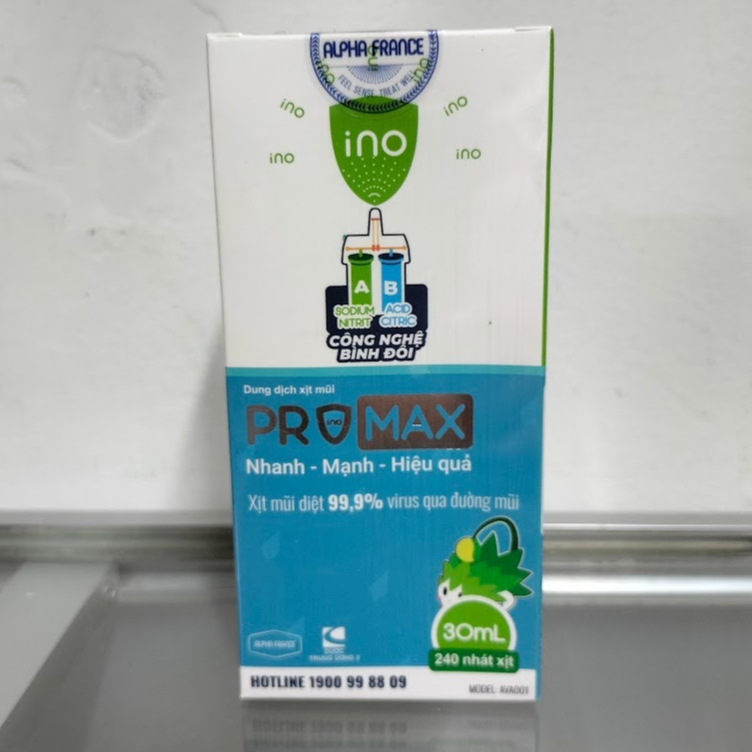 Dung dịch Xịt mũi PROMAX nhím xanh GIẢM cảm cúm, sổ mũi, viêm mũi, viêm xoang 99,9% xịt mũi PRO MAX nhím xanh