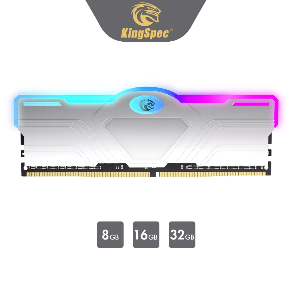 Bộ nhớ RAM KingSpec DDR4 8GB / 16GB / 32GB RGB | D4R Silver X RGB - Hàng Chính Hãng