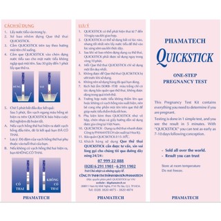 [CHÍNH HÃNG] Que thử thai nhanh Quickstick dụng cụ test phát hiện thai sớm, chính xác [CHE TÊN, HCG pregnancy test]