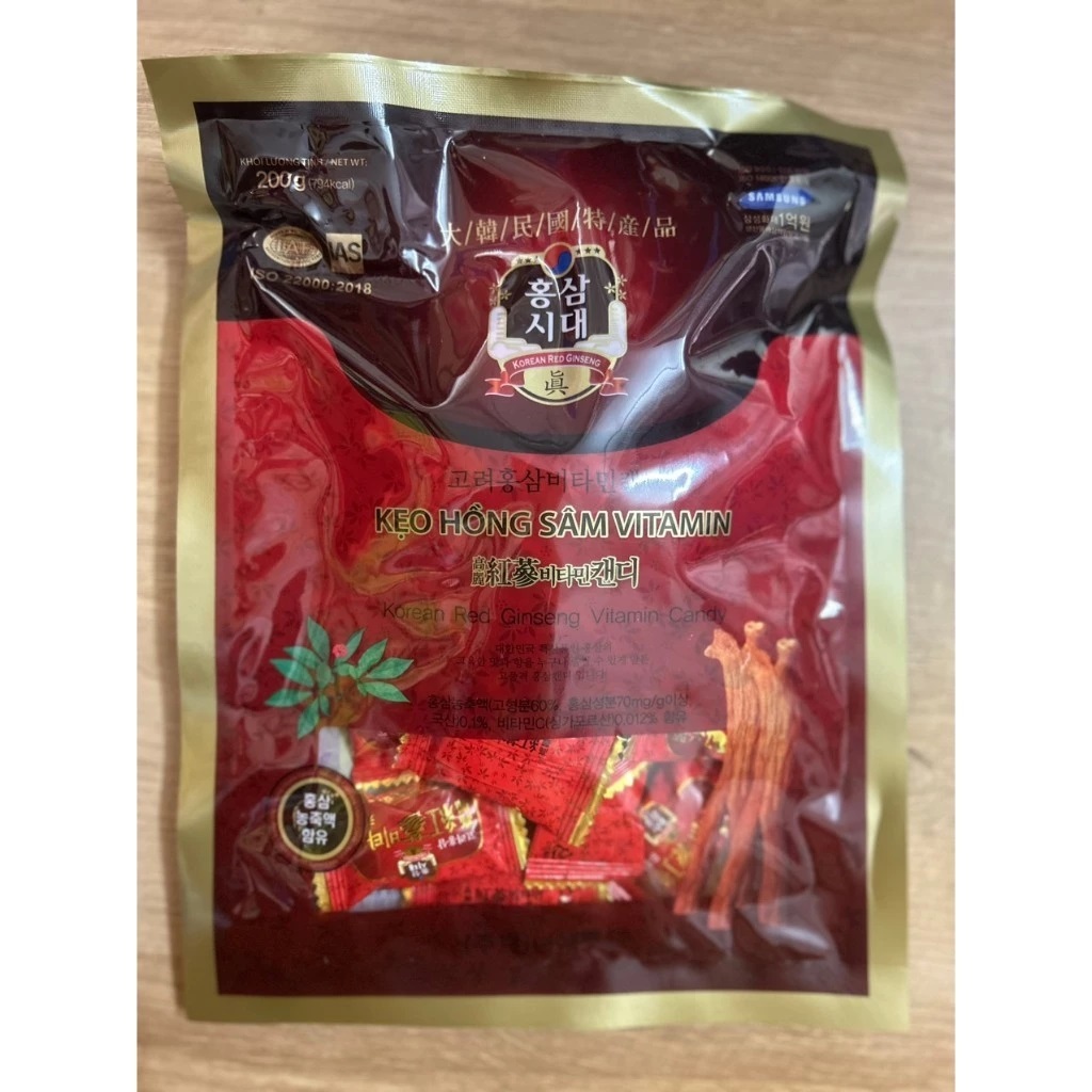 Kẹo Hồng Sâm có đường Hàn Quốc 200gr/bịch