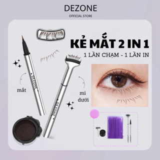 [DEZONE] Set kẻ mắt - In mi dưới 2 trong 1 DEZONE (Vỏ bạc) - Makeup nhanh và dễ dàng hơn