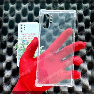 Ốp Lưng Samsung Note 10 Plus Dẻo Trong Suốt Chống Va Đập Có Gù Bảo Vệ 4 Gốc Silicon Cao Cấp