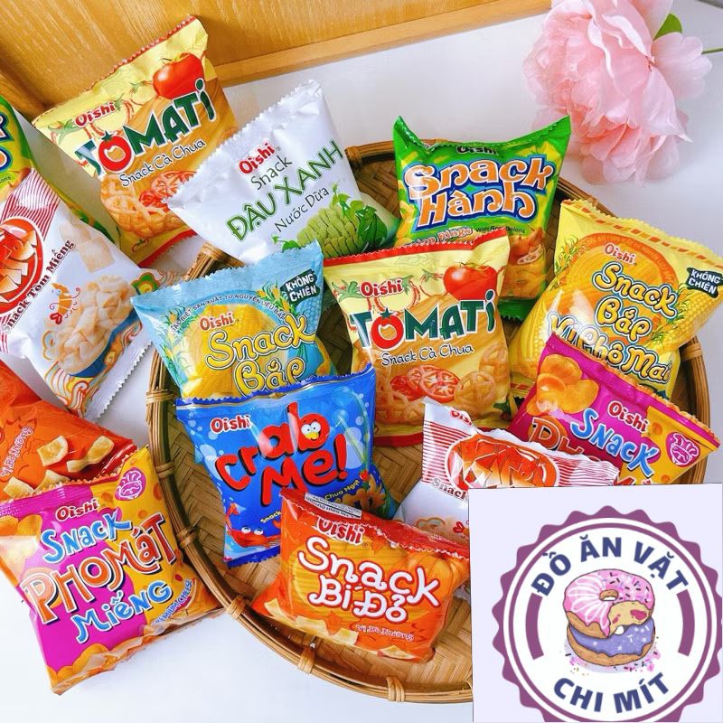Bán sỉ Bịch bim bim oishi 10 gói 12g và 20 gói 6g với đủ vị giòn ngon