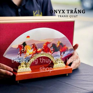 Tranh phong thủy để bàn bằng đa bach ngoc in 3D nổi - cao 23cm, ngang 30cm ( có hộp sang trọng)
