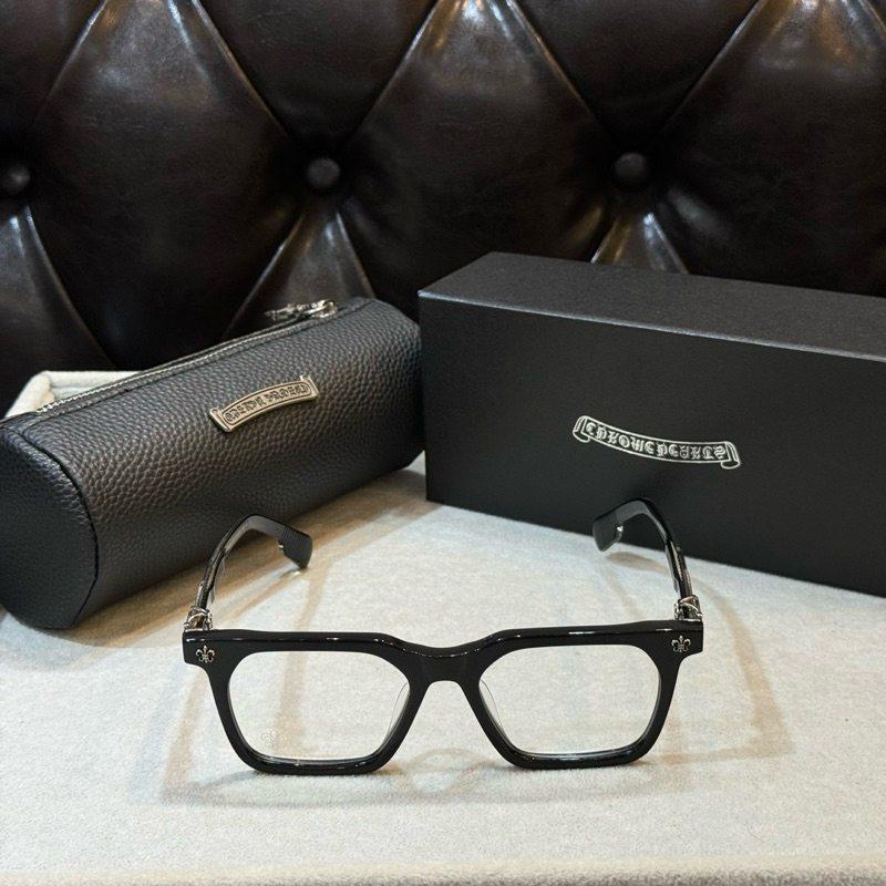 Kính mắt thời trang CH8266 gọng vuông hoạ tiết titanium chống ánh sáng xanh và tia UV tặng kèm fullb