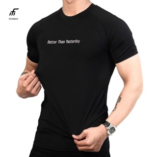 Áo thun body FLOMAN thể thao M1 chất vải poly form ôm dáng thoáng mát