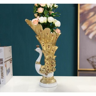 Bình hoa con công  cắm hoa khô hoa giả DH69