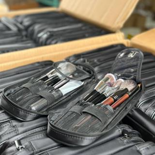 Bóp đựng cọ cầm tay dành cho makeup cá nhân, du lịch chất liệu canvas màu đen tiện dụng Nhivie HB12