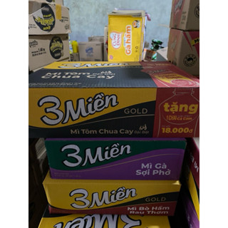 Thùng 30 gói x 65/75g Mì Tôm 3 Miền đủ vị