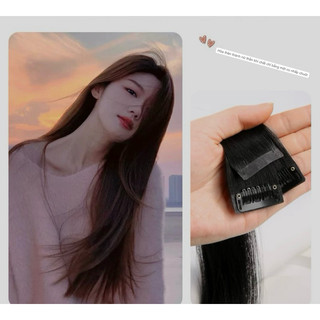 set tóc người thật kẹp phím mini tự nối tại nhà nhẹ như nối tóc lông vũ tự nối tại nhà làm dầy cả đầu