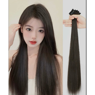 set tóc người thật kẹp phím mini tự nối tại nhà nhẹ như nối tóc lông vũ tự nối tại nhà làm dầy cả đầu