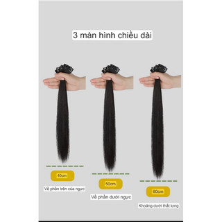 set tóc người thật kẹp phím mini tự nối tại nhà nhẹ như nối tóc lông vũ tự nối tại nhà làm dầy cả đầu