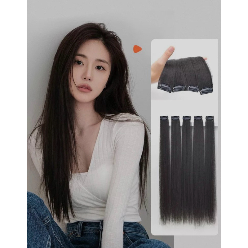 set tóc người thật kẹp phím mini tự nối tại nhà nhẹ như nối tóc lông vũ tự nối tại nhà làm dầy cả đầu