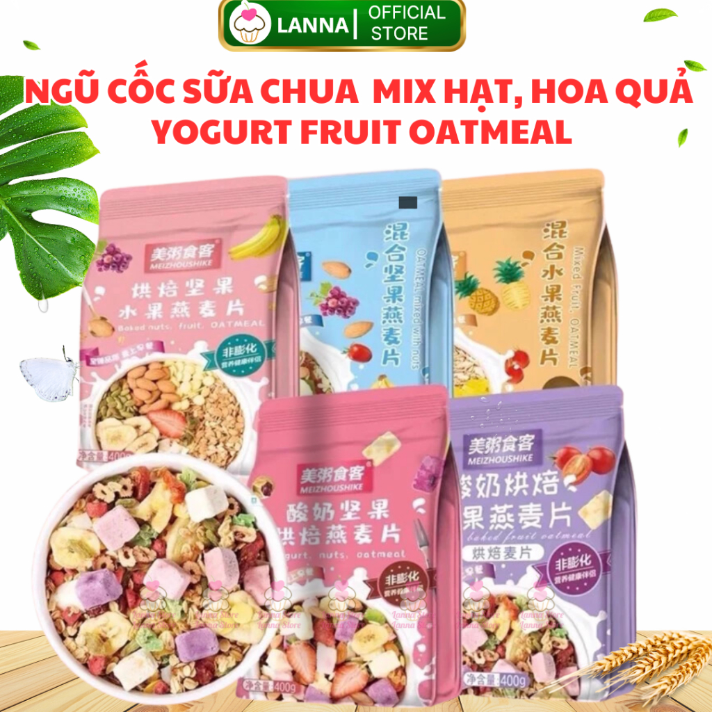 【CHÍNH HÃNG + 20 VỊ】Ngũ Cốc Sữa Chua Mix Hạt, hoa quả YOGURT FRUIT OATMEAL Ăn Kiêng Giảm Cân Granola