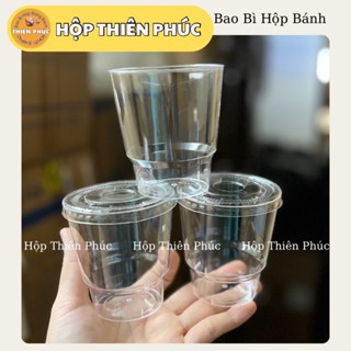  100 Ly hàng không nhựa mica cứng 220ml đựng bánh pana cotta - tira misu - chè bưởi - râu câu 