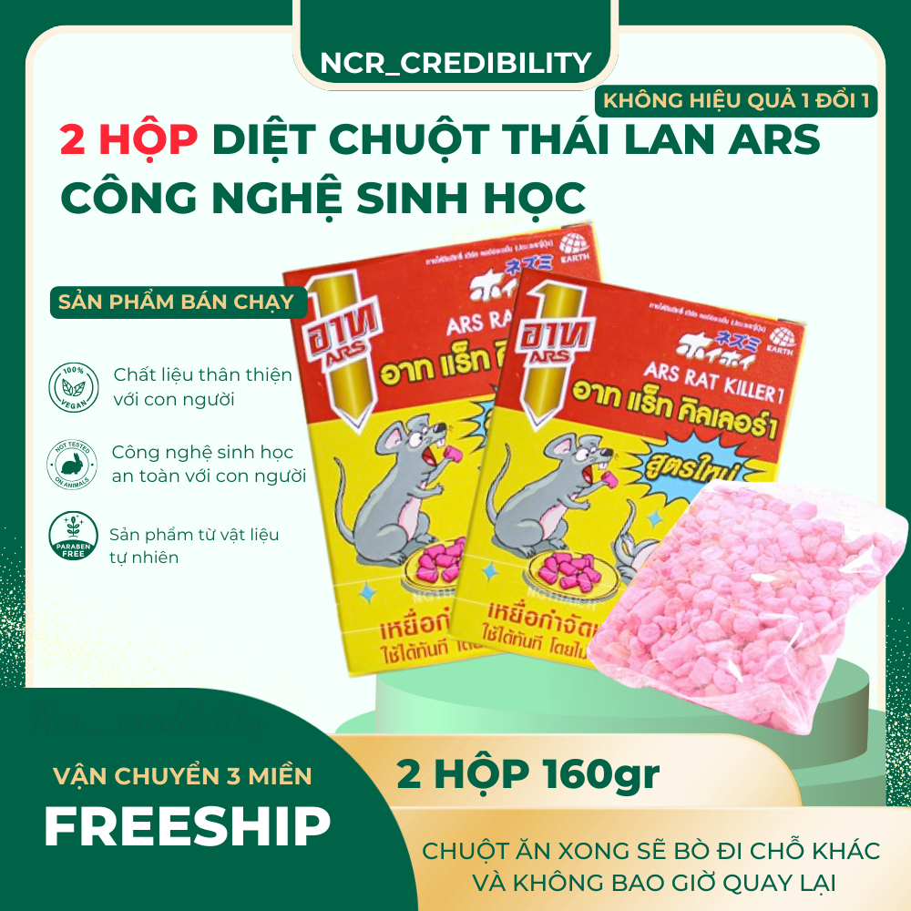 2 Hộp Kẹo Diệt Chuột Thái Lan Sịn ARS Công Nghệ Sinh Học 80gr