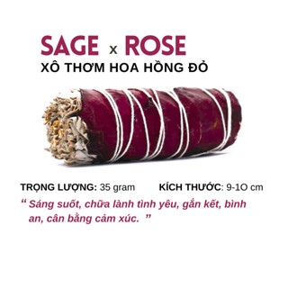   Labbi  Xô Thơm Trắng và Hoa Hồng  White sage x Red rose  - Cân bằng cảm xúc 