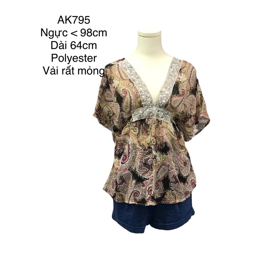Áo sơmi nữ chất xô cotton (hàng đuôi thanh lý giá rẻ), hàng si – secondhand Nhật – Hàn,size ghi trên hình