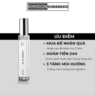  Tinh dầu nước hoa CODEDECO CODE N.21 10ml Phóng Khoáng Nam Tính Cuốn Hút 