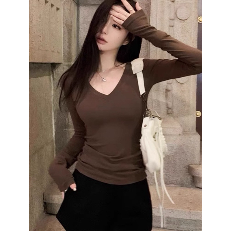 Áo Thun Tay Dài Cổ V Cực Xinh Phong Cách Hàn Quốc AT22 (Có Bigsize) | BigBuy360 - bigbuy360.vn