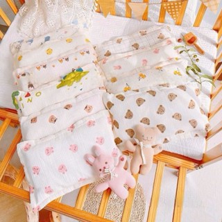 (Tháo Rời Được Vỏ) Gối Xô Bông Muslin Chữ Nhật, Gối Phẳng Sơ Sinh Đến 1 Tuổi Vải Mềm, Thấm Hút Tốt, Êm Ái Cho Bé