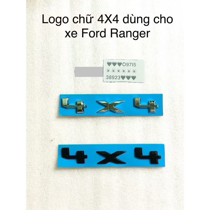 LOGO CHỮ 4X4 DÁN XE FORD RANGER HÀNG CAO CẤP