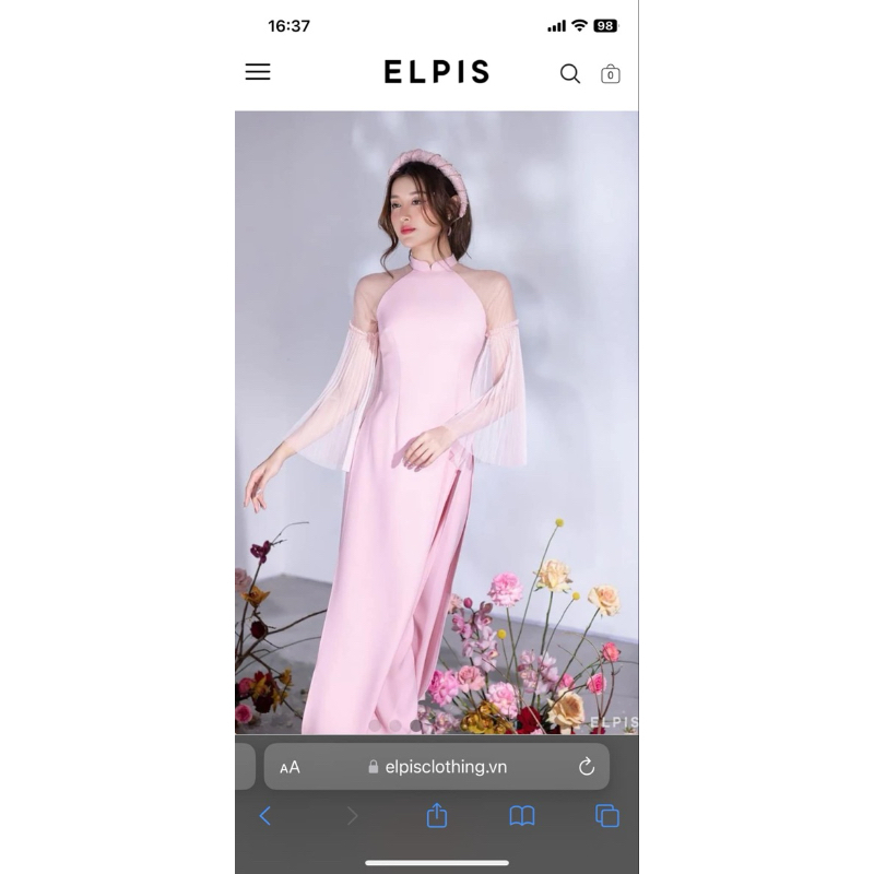 set áo dài elpis size S màu hồng