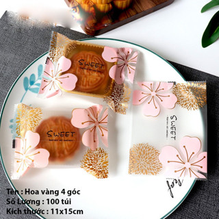  Túi Đựng Bánh Kẹo Bao Bì Đựng Trà Bánh Kẹo Hàn Nhiệt Họa Tiết Hoa Đào SWET nhiều kích thước 