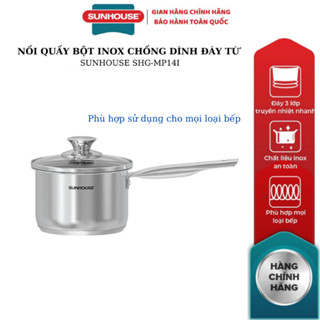 [chính hãng] Nồi quấy bột chống dính inox đáy từ sunhouse SHG-MP14I